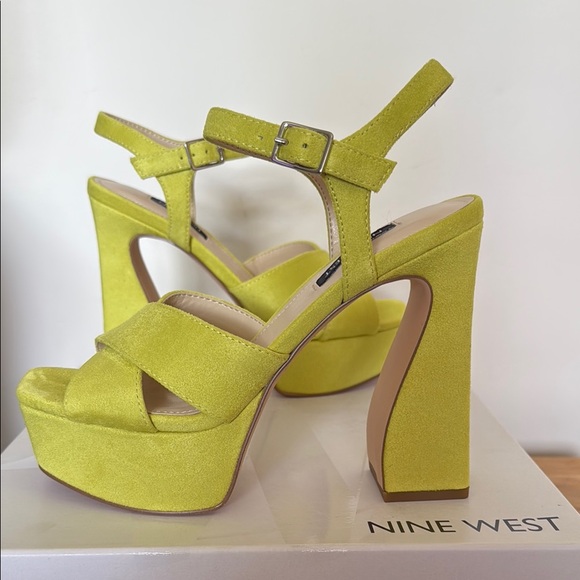 Nine West Women's Yellow Platform Sandals - Picture 2 of 5